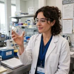 Laboratory researcher preparing a personalised cancer vaccine sample