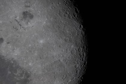 shadowed lunar crater near the south pole