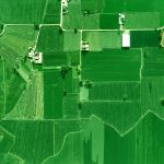 Aerial view of farmland fields